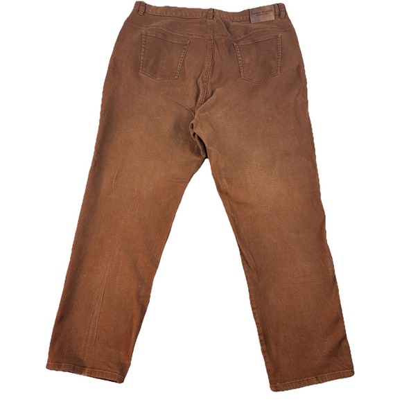 Vtg Lauren Jeans Co Ralph Lauren Women High Rise Straight Leg Brown Denim 20W - Picture 2 of 16